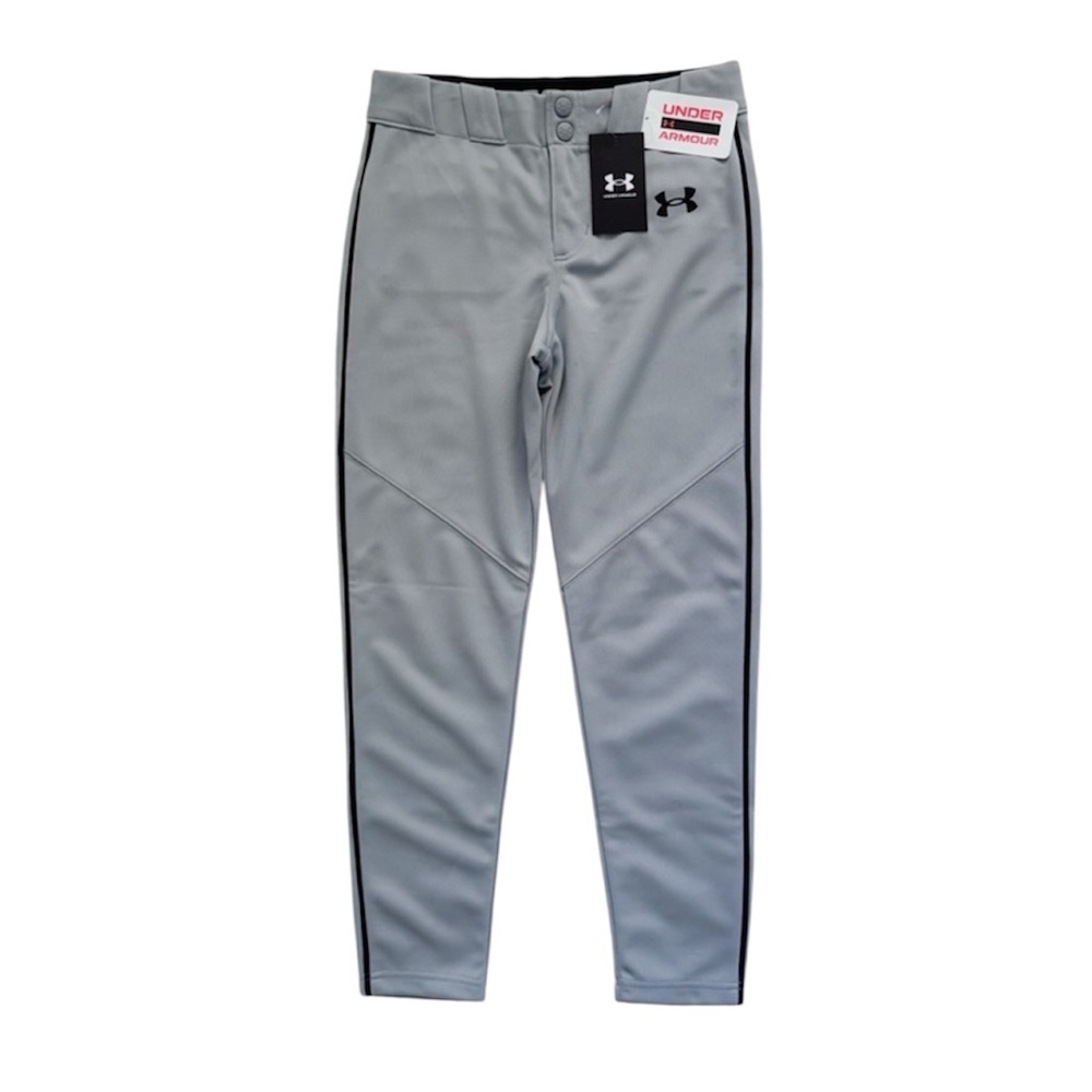NWT Under Armour gray/black piped baseball pants